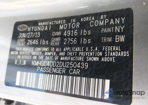 2013 Hyundai Genesis 3.8 из США, поврежденный, VIN KMHGC4DD2DU250439